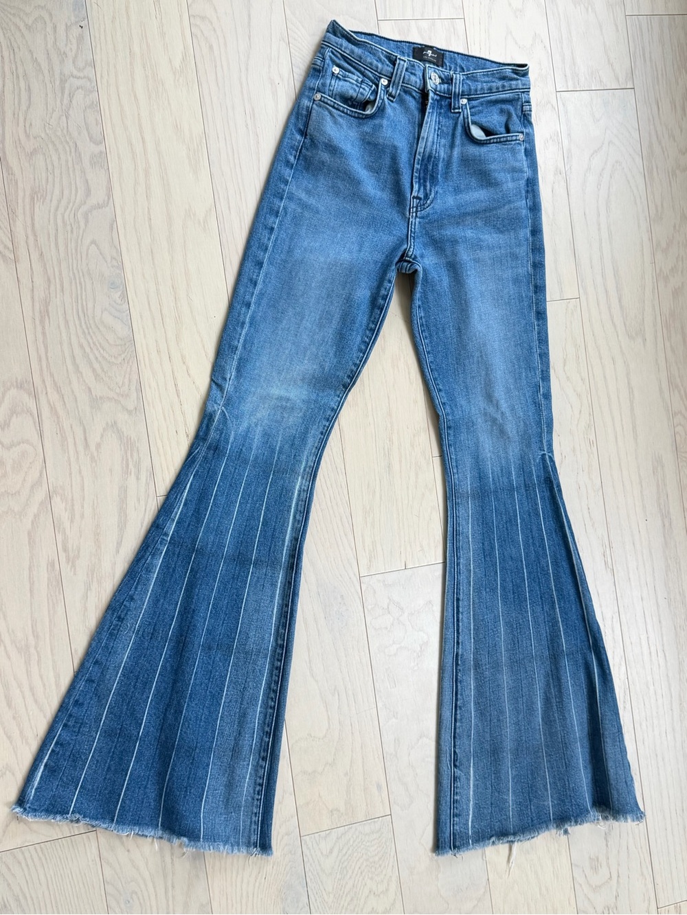 7 for All Mankind Wide Leg Pinstripe High Rise - size 24